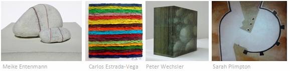 Meike Entenmann "Kieselsaum" Objekt
Carlos Estrada-Vega Arbeit auf Papier
Peter Wechsler Glas-Objekt
Sarah Plimpton �l auf Leinwand