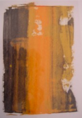 Hanna Werner "Farbbl�tter"  �l auf Transparentpapier 2002 20.5 x 14.5 cm