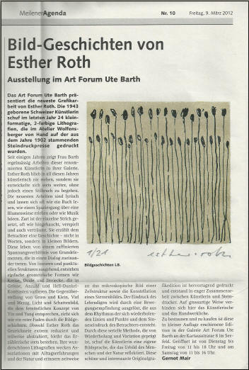 Gernot Mair zu Esther Roth Grafik Edition M�rz 2012