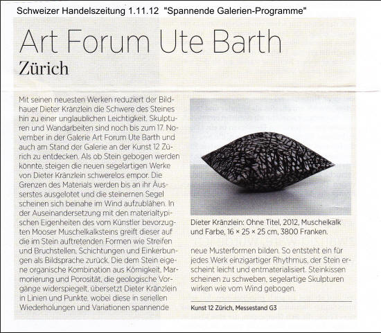 Artikel DIETER KR�NZLEIN in der Handelszeitung vom 1. November 2012